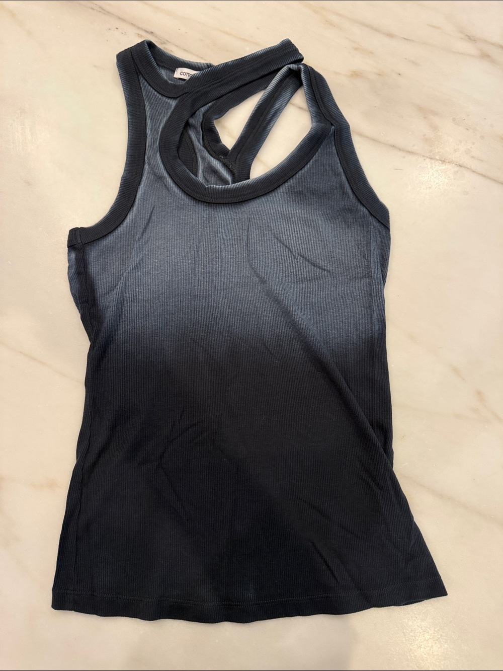 Cotton Citizen Ombre Racerback Tank Top - Light to Dark Blue Size Med